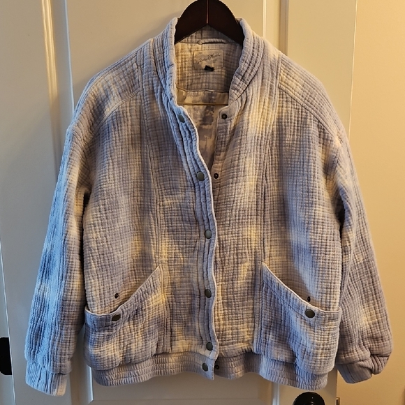 UNIVERSAL THREAD, Blue Cotton Gauze Tie-Dye Bomber | Sz XL| Runs Small!!! Boho - Picture 2 of 10